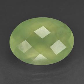 Prehnita verde natural 9,22ct, corte oval, translúcido