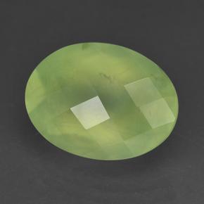 Prehnita verde natural 9,22ct, corte oval, translúcido