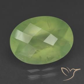 Prehnite Verde amarelado Natural 9.09ct, oval, Translúcido