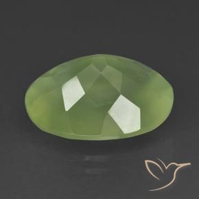 Prehnite Verde amarelado Natural 9.09ct, oval, Translúcido
