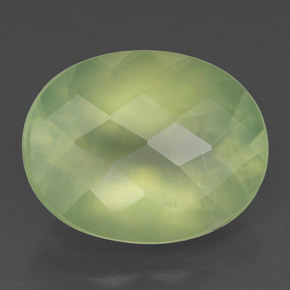 Prehnita verde natural 6,57ct, transparente, transparente/translúcido