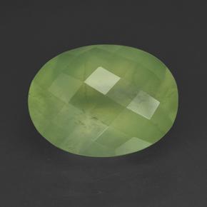 Prehnita verde natural 9,64ct, corte oval, translúcido