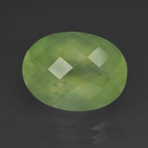 Prehnita verde natural 9,64ct, corte oval, translúcido