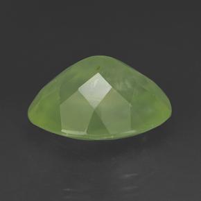 Prehnita verde natural 9,64ct, corte oval, translúcido