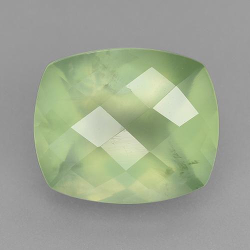 Prehnita verde natural 5,41ct, almofada cortada, translúcido