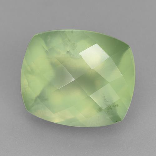 Prehnita verde natural 5,41ct, almofada cortada, translúcido