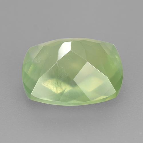 Prehnita verde natural 5,41ct, almofada cortada, translúcido