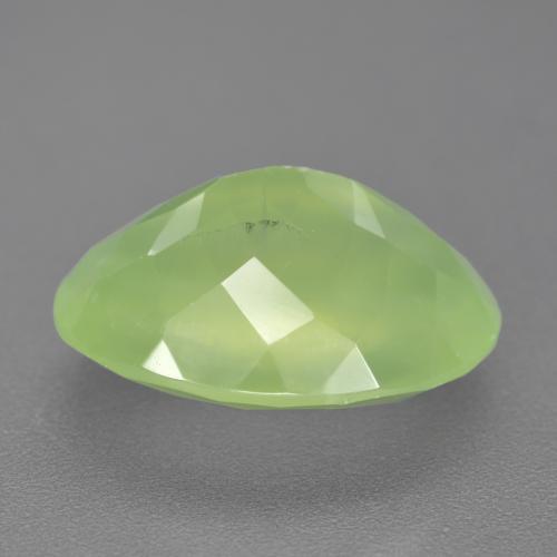 Prehnita verde natural 9,41ct, corte oval, translúcido