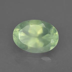 Prehnita verde natural 5,78ct, corte oval, translúcido