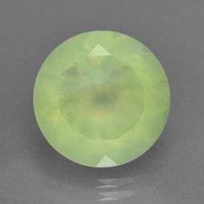 Prehnita verde natural 8,59ct, corte redondo, translúcido