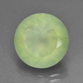 Prehnita verde natural 8,59ct, corte redondo, translúcido