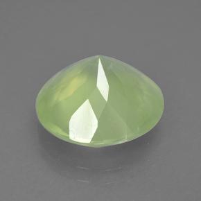 Prehnita verde natural 8,59ct, corte redondo, translúcido