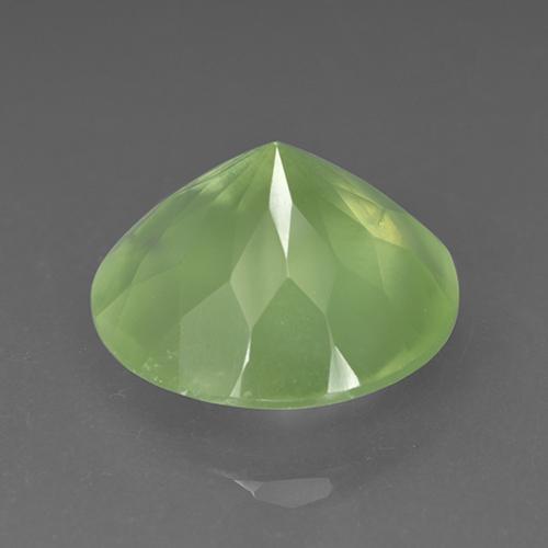 Prehnita verde natural 9,10ct, corte redondo, translúcido
