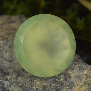 Prehnita verde natural 9,45ct, corte redondo, translúcido
