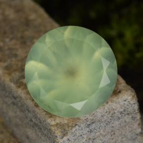 Prehnita verde natural 8,70ct, corte redondo, translúcido
