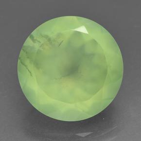 Prehnita verde natural 9,19ct, corte redondo, translúcido