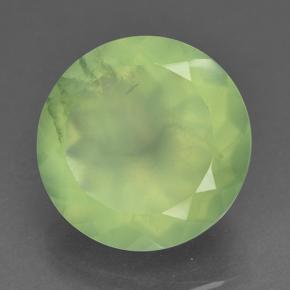 Prehnita verde natural 9,19ct, corte redondo, translúcido