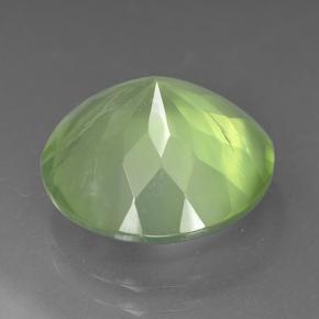 Prehnita verde natural 9,19ct, corte redondo, translúcido