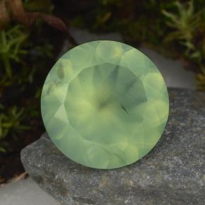 Prehnita verde natural 8,59ct, corte redondo, translúcido