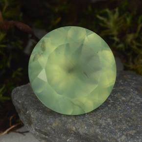 Prehnita verde natural 8,59ct, corte redondo, translúcido