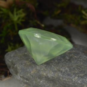 Prehnita verde natural 8,59ct, corte redondo, translúcido