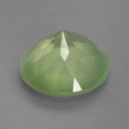 Prehnita verde natural 9,78ct, corte redondo, transparente