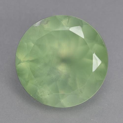Prehnita verde natural 9,13ct, corte redondo, transparente