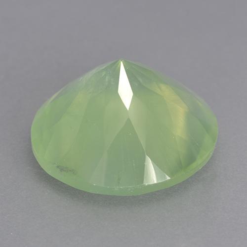 Prehnita verde natural 9,13ct, corte redondo, transparente