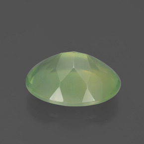Prehnita verde natural 8,66ct, corte oval, transparente