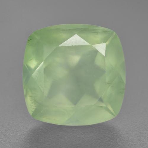Prehnita verde natural 6,90ct, almofada cortada, translúcido