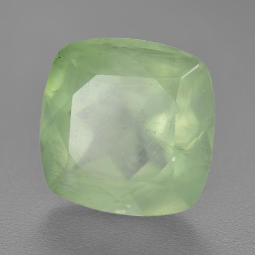 Prehnita verde natural 6,90ct, almofada cortada, translúcido
