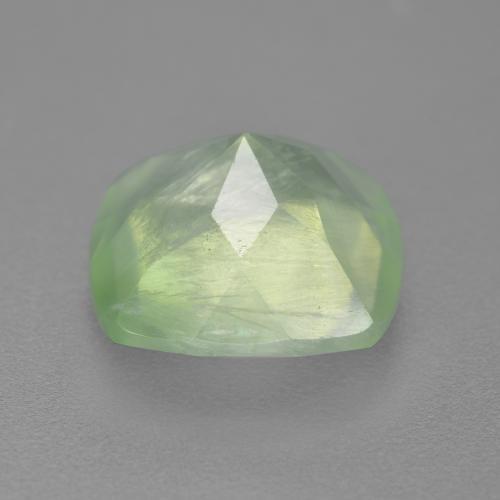 Prehnita verde natural 6,90ct, almofada cortada, translúcido