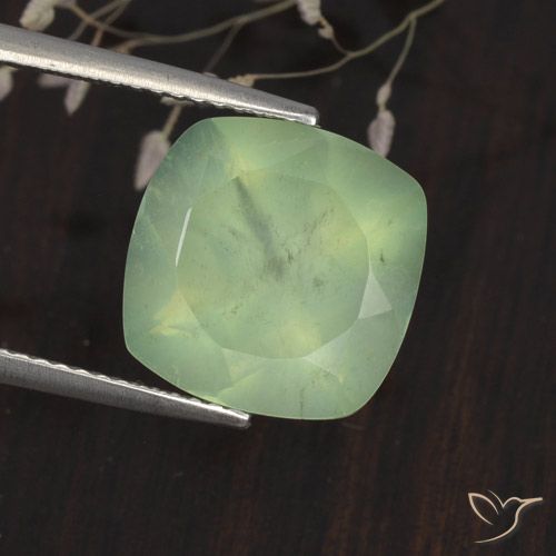 6.75ct Natural Light Yellow Green  Prehnite, Almofada, Translúcido