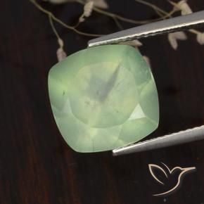 Prehnite Light Yellow Green  Natural 6.75ct, Almofada, Translúcido