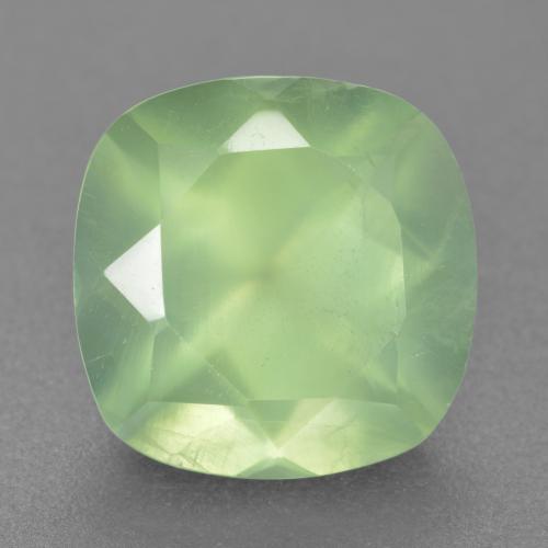 Prehnita verde natural 6,62ct, almofada cortada, translúcido