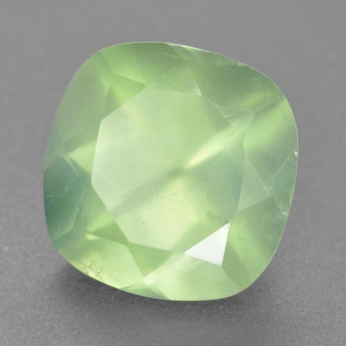 Prehnita verde natural 6,62ct, almofada cortada, translúcido