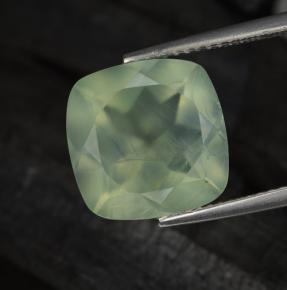 Prehnita verde natural 6,82ct, almofada cortada, translúcido