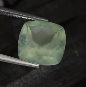 Prehnita verde natural 6,82ct, almofada cortada, translúcido