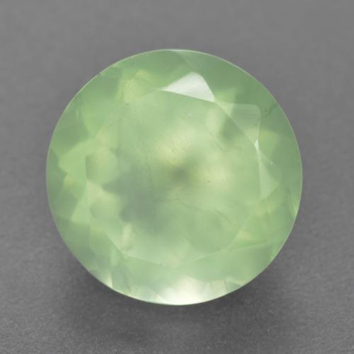 Prehnita verde natural 5,72ct, corte redondo, translúcido