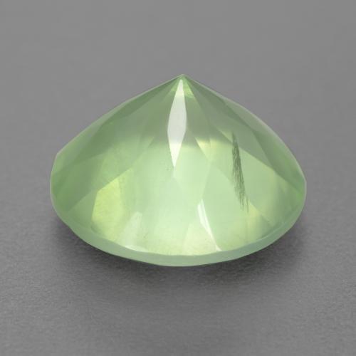 Prehnita verde natural 5,72ct, corte redondo, translúcido