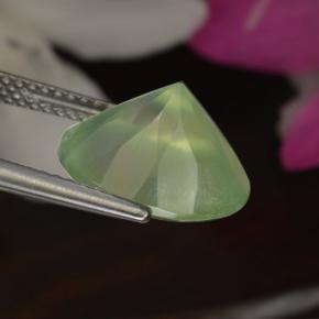 Prehnita verde natural 5,50ct, corte redondo, translúcido
