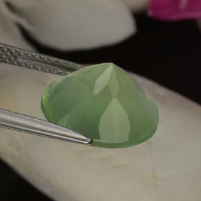 Prehnita verde natural 5,97ct, corte redondo, translúcido