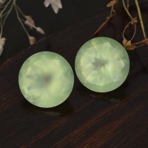 Pedras preciosas de prehnita verde natural de 11,55 ct, corte redondo, translúcido