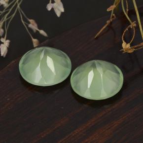 Pedras preciosas de prehnita verde natural de 11,55 ct, corte redondo, translúcido