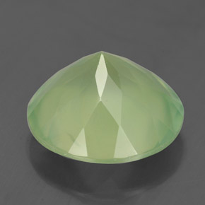 Prehnita verde natural 5,88ct, corte redondo, translúcido
