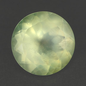 Prehnita verde natural 6,06ct, corte redondo, translúcido