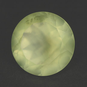 Prehnita verde natural 5,78ct, corte redondo, translúcido