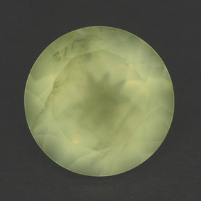 Prehnita verde natural 5,78ct, corte redondo, translúcido