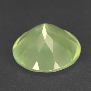 Prehnita verde natural 5,78ct, corte redondo, translúcido
