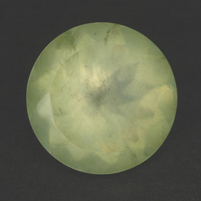 Prehnita verde natural 5,90ct, corte redondo, transparente